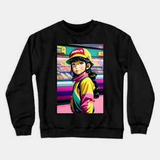 Cute Japanese girl anime,Vintage 90's anime style Crewneck Sweatshirt